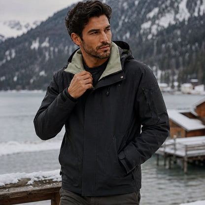 Herren-Utility-Jacke mit Kapuze und Kontrastfutter-Jackets for men-Alpenkind