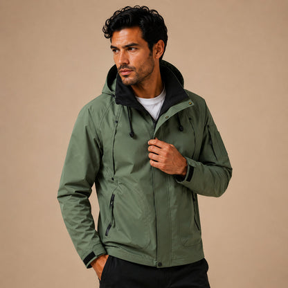 Herren-Utility-Jacke mit Kapuze und Kontrastfutter-Jackets for men-Alpenkind