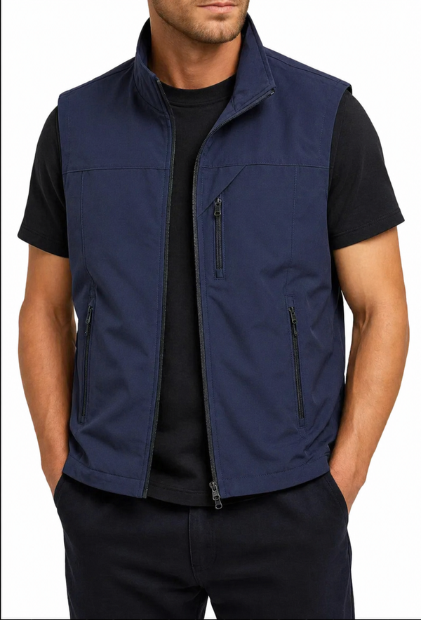 Herren Weste mit Reißverschluss und Stehkragen-Men vest-Alpenkind