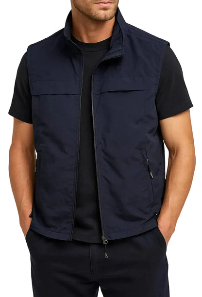 Herren Weste mit Reißverschluss und Stehkragen-Men vest-Alpenkind