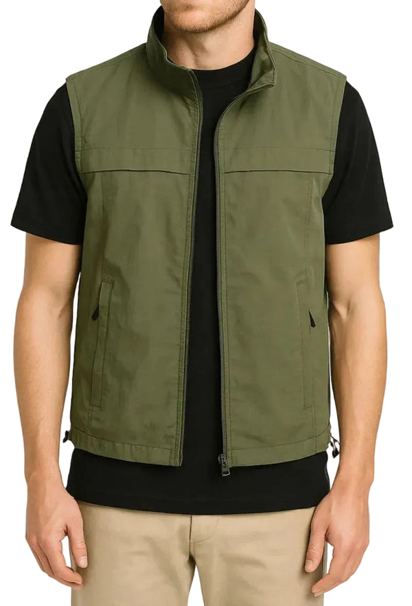 Herren Weste mit Reißverschluss und Stehkragen-Men vest-Alpenkind