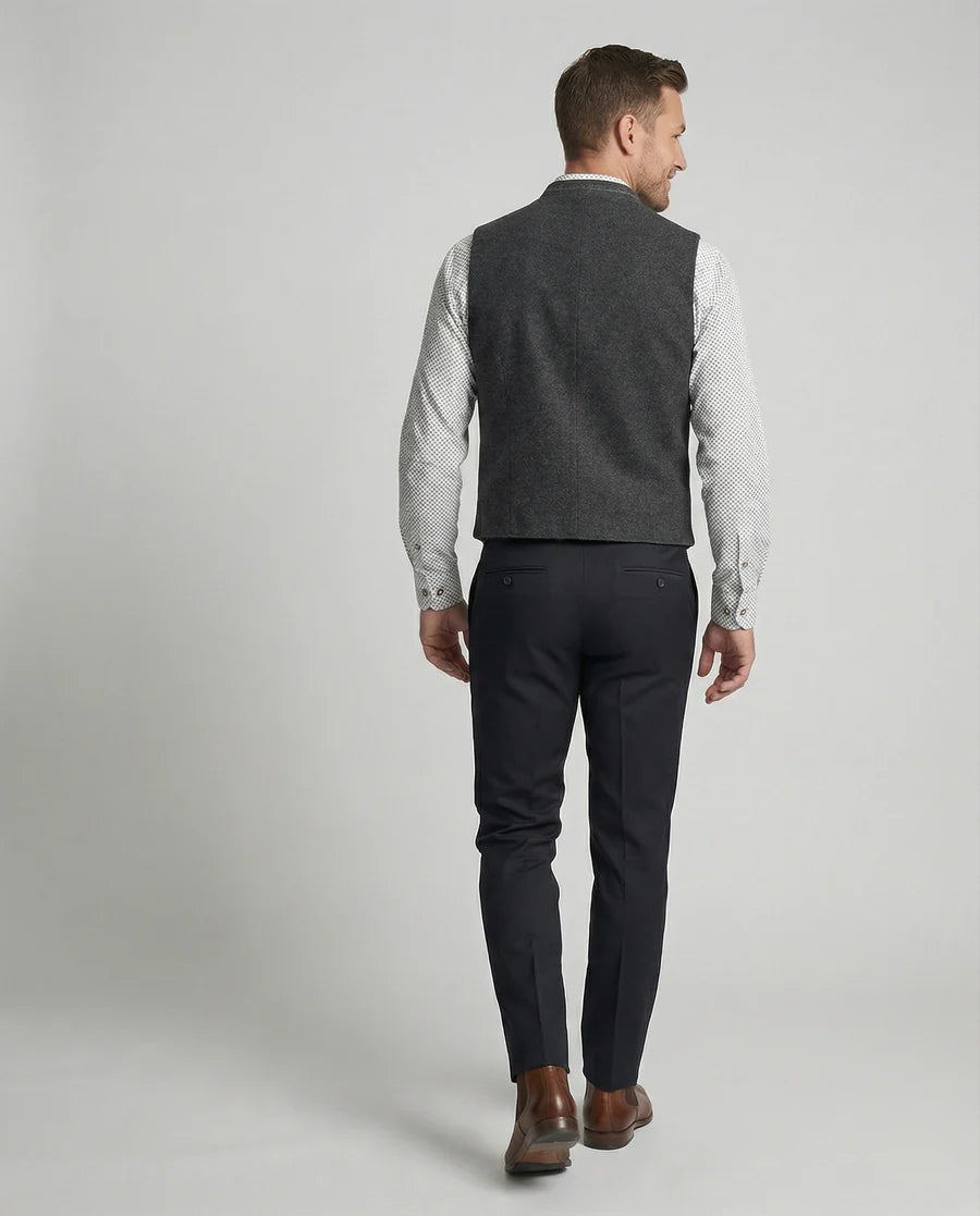 Herren Weste mit Stehkragen und Knopfleiste