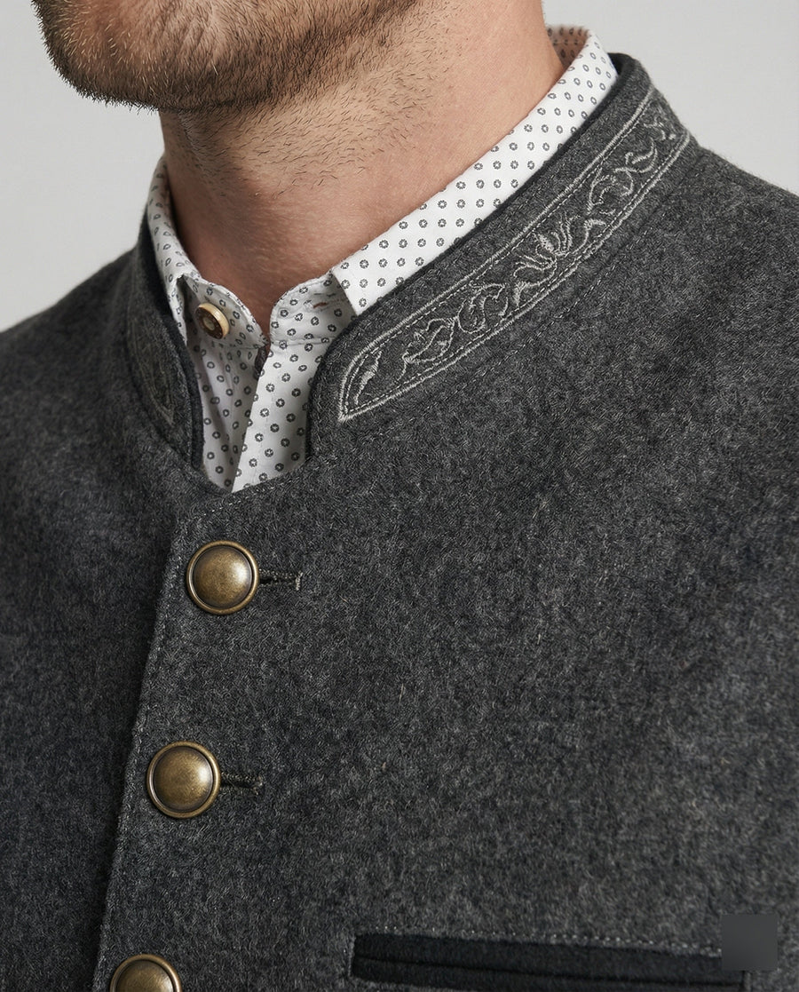 Herren Weste mit Stehkragen und Knopfleiste