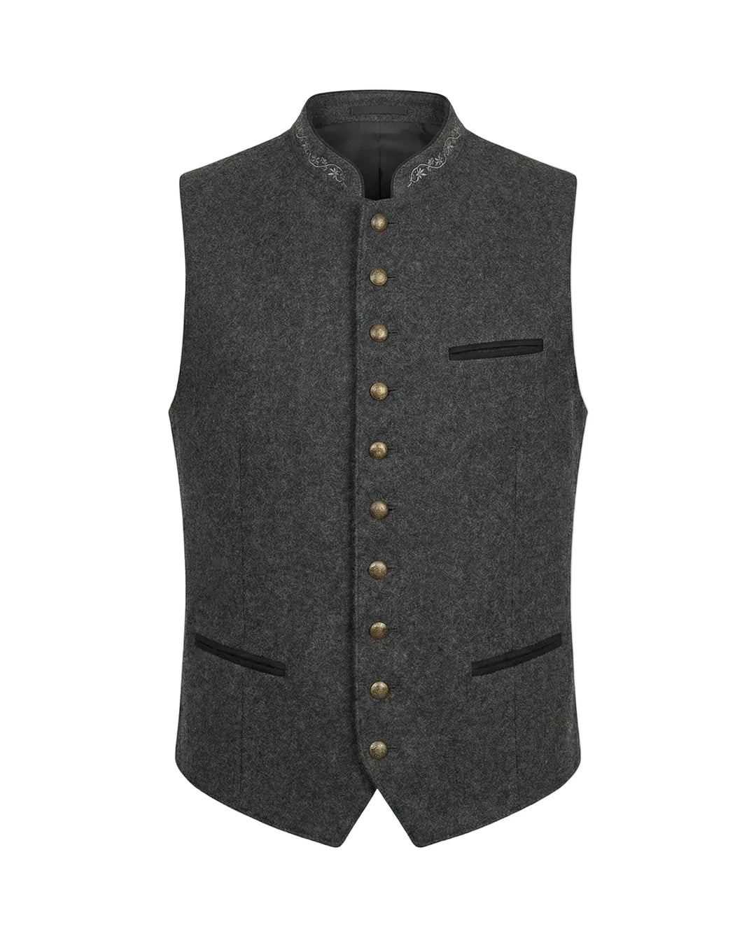 Herren Weste mit Stehkragen und Knopfleiste-Men vest-Alpenkind