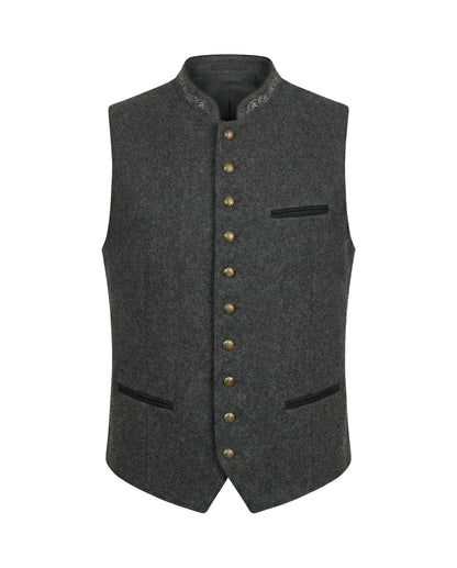 Herren Weste mit Stehkragen und Knopfleiste-Men vest-Alpenkind