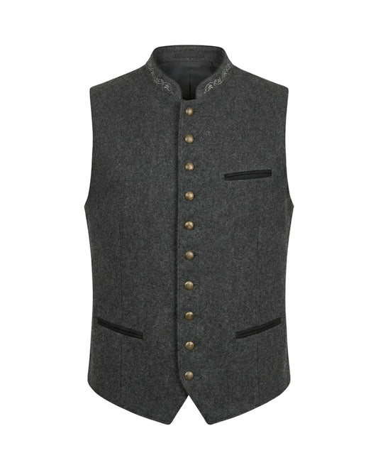 Herren Weste mit Stehkragen und Knopfleiste-Men vest-Alpenkind