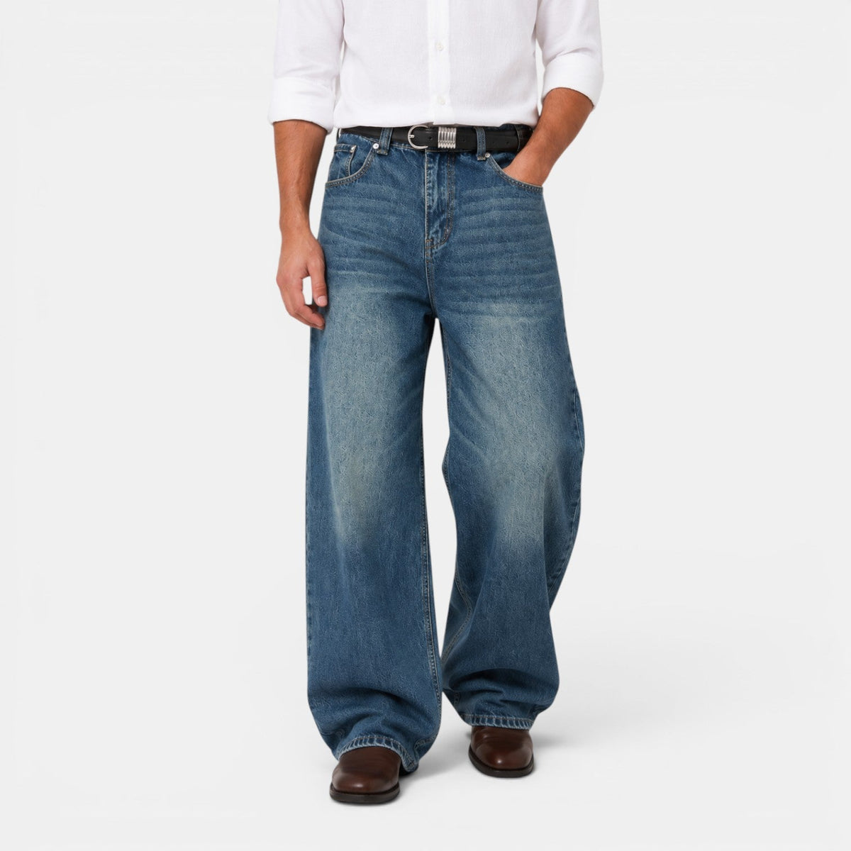 Herren Wide-Leg Retro-Jeans-Pants for Men-Alpenkind