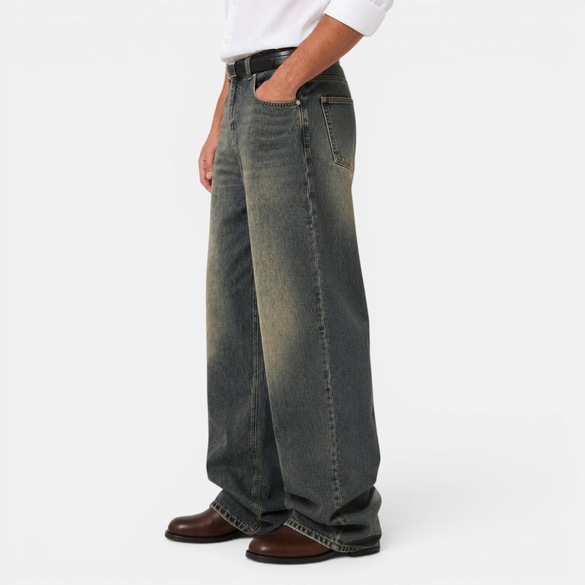 Herren Wide-Leg Retro-Jeans-Pants for Men-Alpenkind