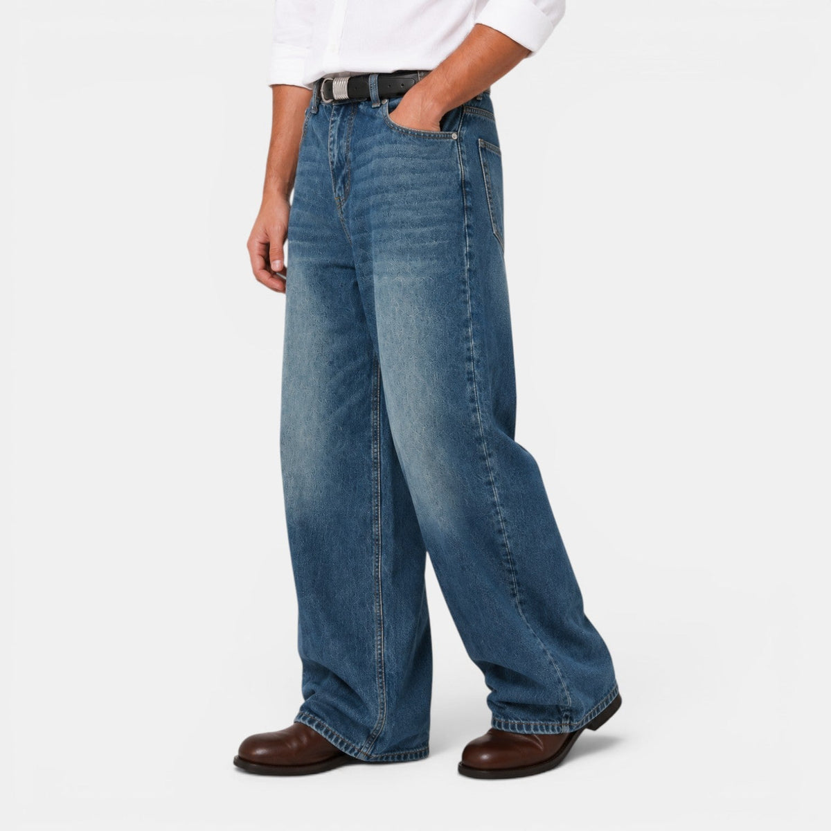 Herren Wide-Leg Retro-Jeans-Pants for Men-Alpenkind