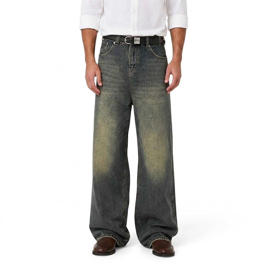 Herren Wide-Leg Retro-Jeans-Pants for Men-Alpenkind