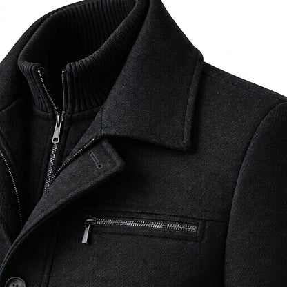 Herren-Wollmantel mit innerer Reißverschlussschicht-Jackets for men-Alpenkind