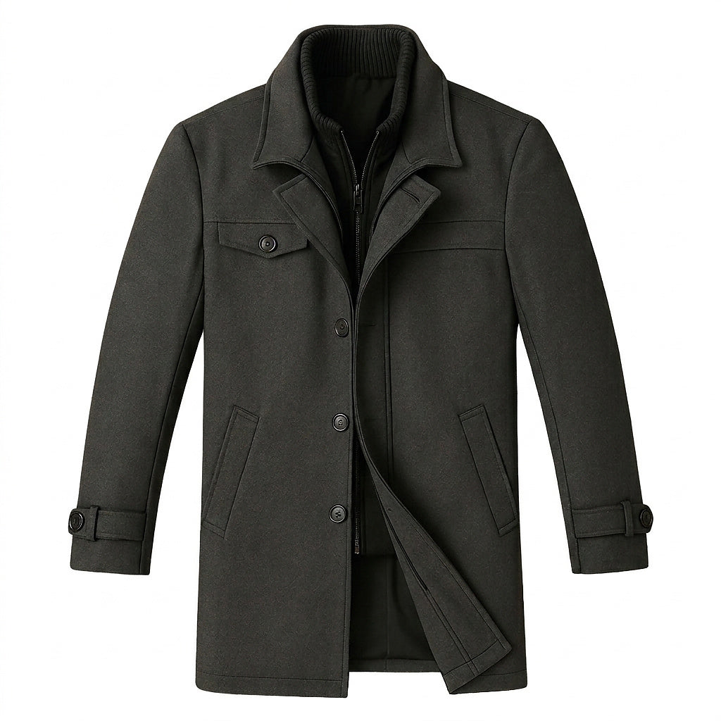 Herren-Wollmantel mit innerer Reißverschlussschicht-Jackets for men-Alpenkind