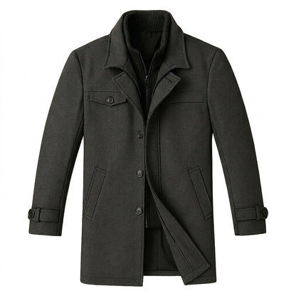 Herren-Wollmantel mit innerer Reißverschlussschicht-Jackets for men-Alpenkind