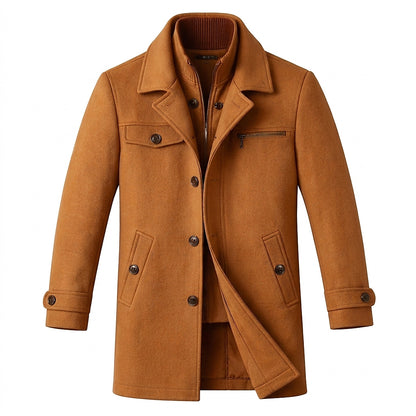Herren-Wollmantel mit innerer Reißverschlussschicht-Jackets for men-Alpenkind