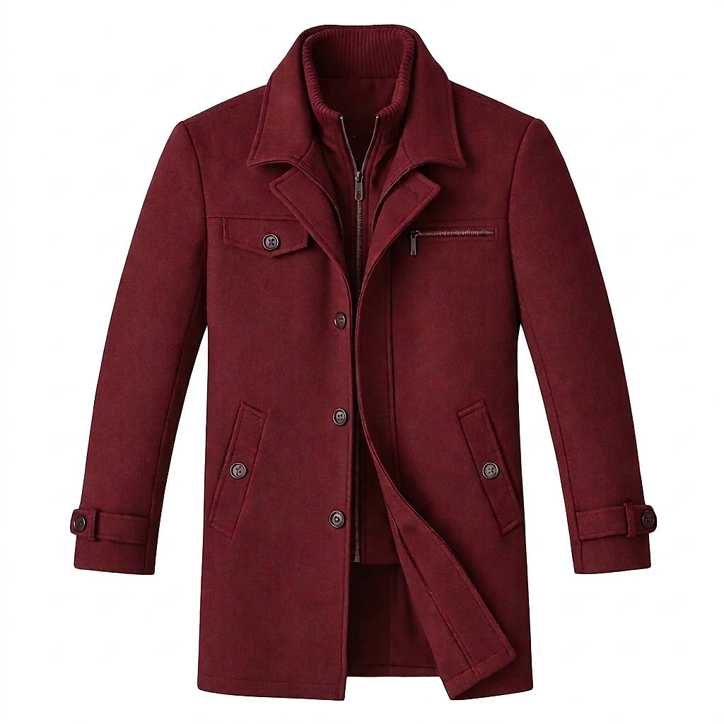 Herren-Wollmantel mit innerer Reißverschlussschicht-Jackets for men-Alpenkind