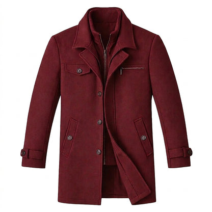 Herren-Wollmantel mit innerer Reißverschlussschicht-Jackets for men-Alpenkind