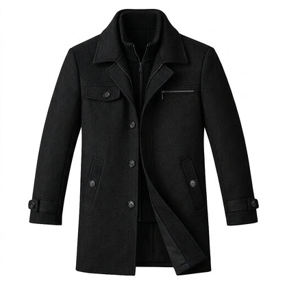 Herren-Wollmantel mit innerer Reißverschlussschicht-Jackets for men-Alpenkind