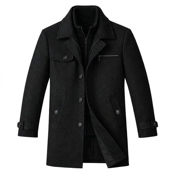 Herren-Wollmantel mit innerer Reißverschlussschicht-Jackets for men-Alpenkind