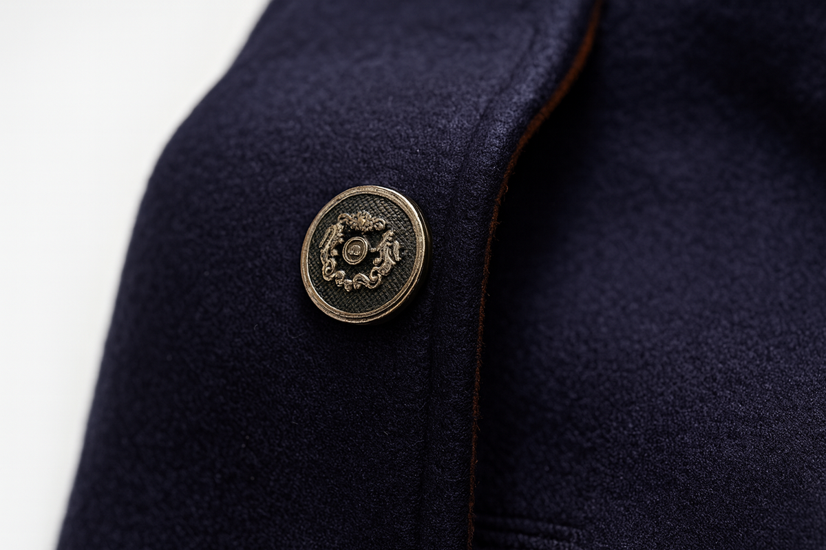 Herren-Wollmischmantel mit Steppfutter und Stehkragen-Coats for men-Alpenkind