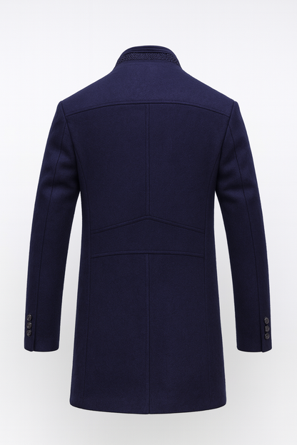 Herren-Wollmischmantel mit Steppfutter und Stehkragen-Coats for men-Alpenkind
