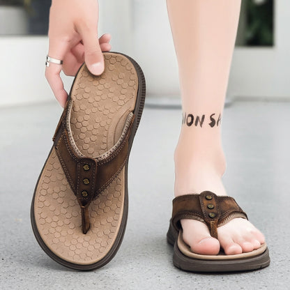 Herren Zehentrenner mit Nietenriemen und Wabenstruktur-Decksohle-Footwear for men-Alpenkind