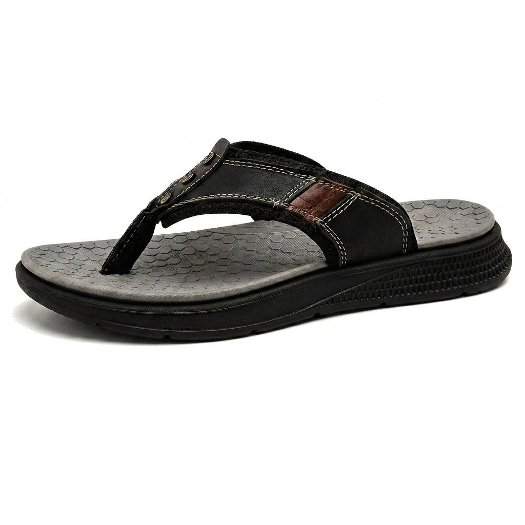 Herren Zehentrenner mit Nietenriemen und Wabenstruktur-Decksohle-Footwear for men-Alpenkind