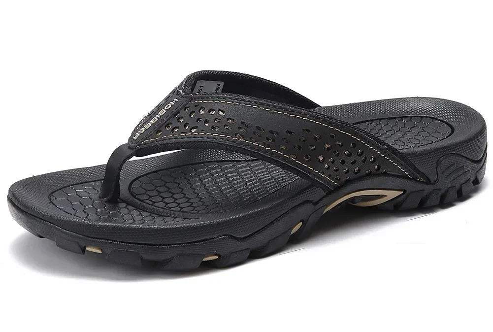 Herren-Zehentrenner mit perforiertem Riemen-Footwear for men-Alpenkind