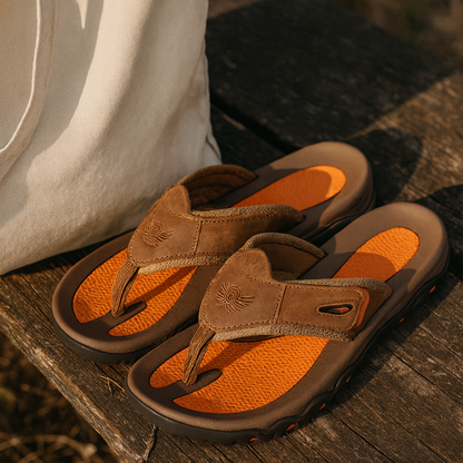 Herren-Zehentrenner-Sandalen mit breiten Riemen und profilierter Sohle-Footwear for men-Alpenkind
