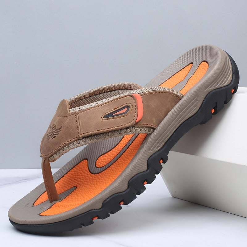 Herren-Zehentrenner-Sandalen mit breiten Riemen und profilierter Sohle-Footwear for men-Alpenkind