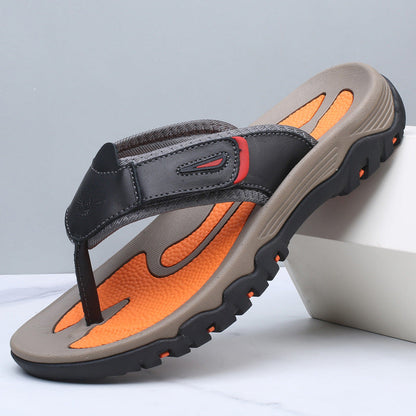Herren-Zehentrenner-Sandalen mit breiten Riemen und profilierter Sohle-Footwear for men-Alpenkind