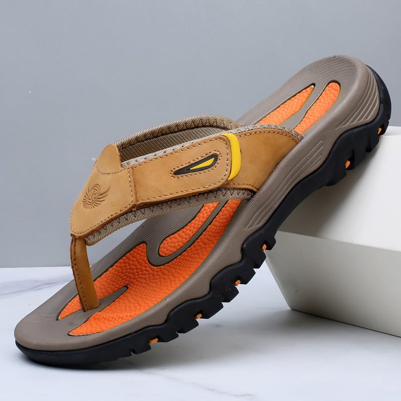 Herren-Zehentrenner-Sandalen mit breiten Riemen und profilierter Sohle-Footwear for men-Alpenkind