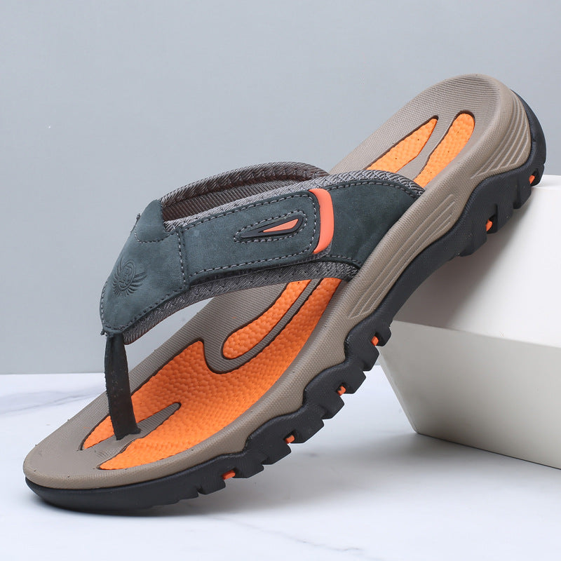 Herren-Zehentrenner-Sandalen mit breiten Riemen und profilierter Sohle-Footwear for men-Alpenkind