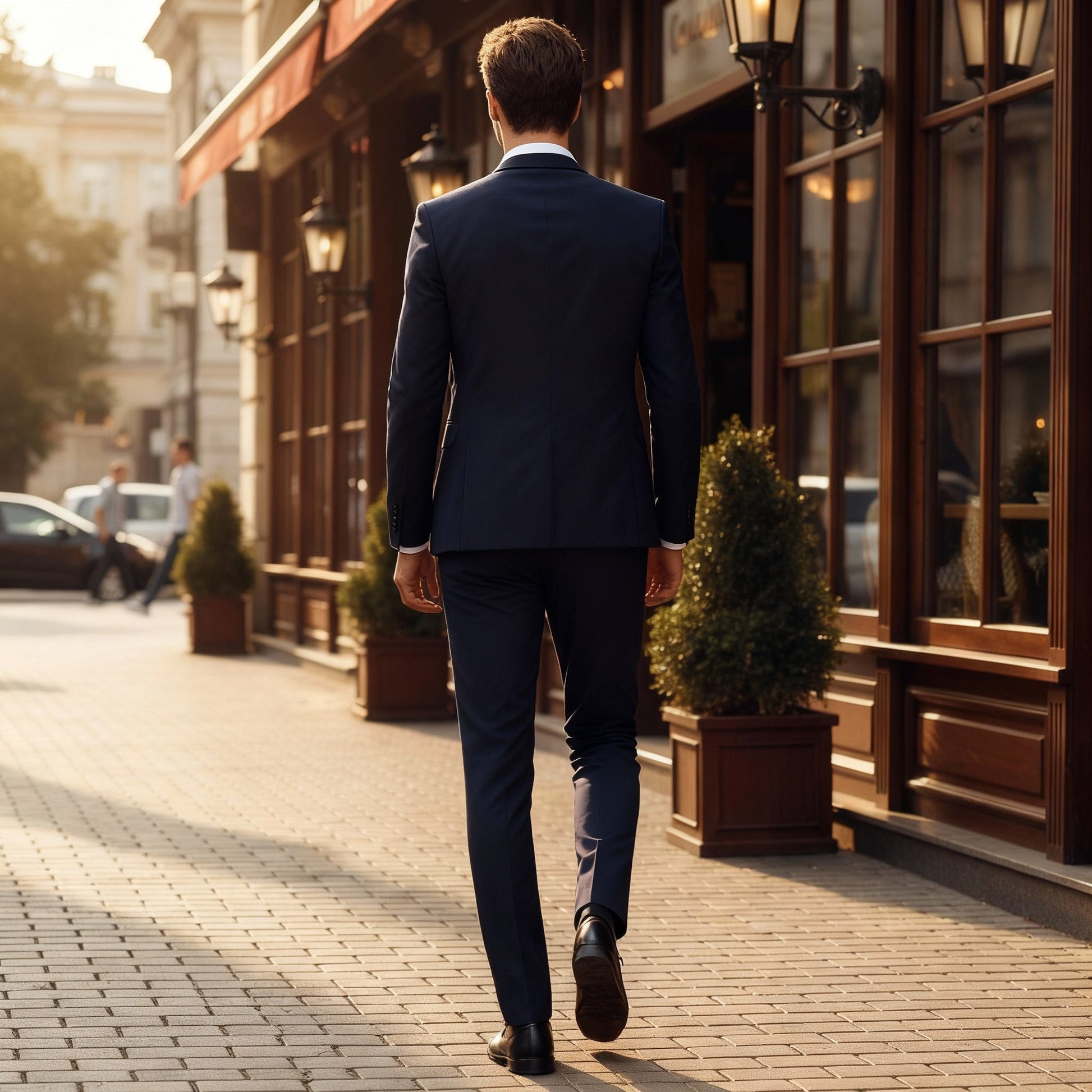 Herren Zweiteiliger Anzug mit Einreihigem Sakko und Geradem Hosenbein-Shirts for men-Alpenkind