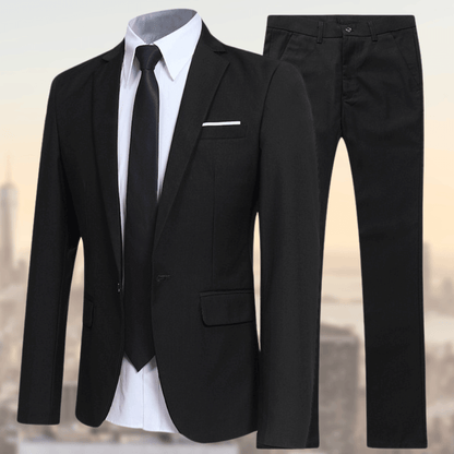 Herren Zweiteiliger Anzug mit Einreihigem Sakko und Geradem Hosenbein-Shirts for men-Alpenkind