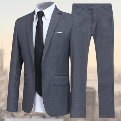 Herren Zweiteiliger Anzug mit Einreihigem Sakko und Geradem Hosenbein-Shirts for men-Alpenkind