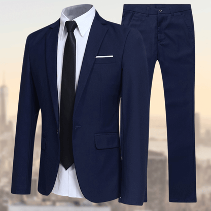 Herren Zweiteiliger Anzug mit Einreihigem Sakko und Geradem Hosenbein-Shirts for men-Alpenkind