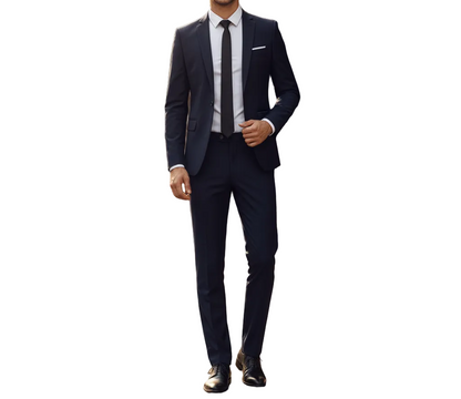 Herren Zweiteiliger Anzug mit Einreihigem Sakko und Geradem Hosenbein-Shirts for men-Alpenkind