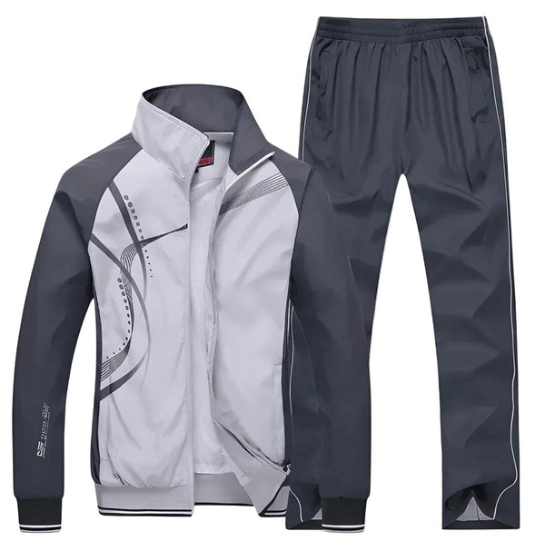 Herren Zweiteiliger Trainingsanzug mit Reißverschlussjacke und Hose-Shirts for men-Alpenkind