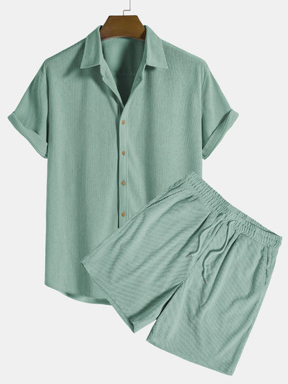 Herren Zweiteiliges Set Kurzarmhemd und kurze Hose-Shirts for men-Alpenkind