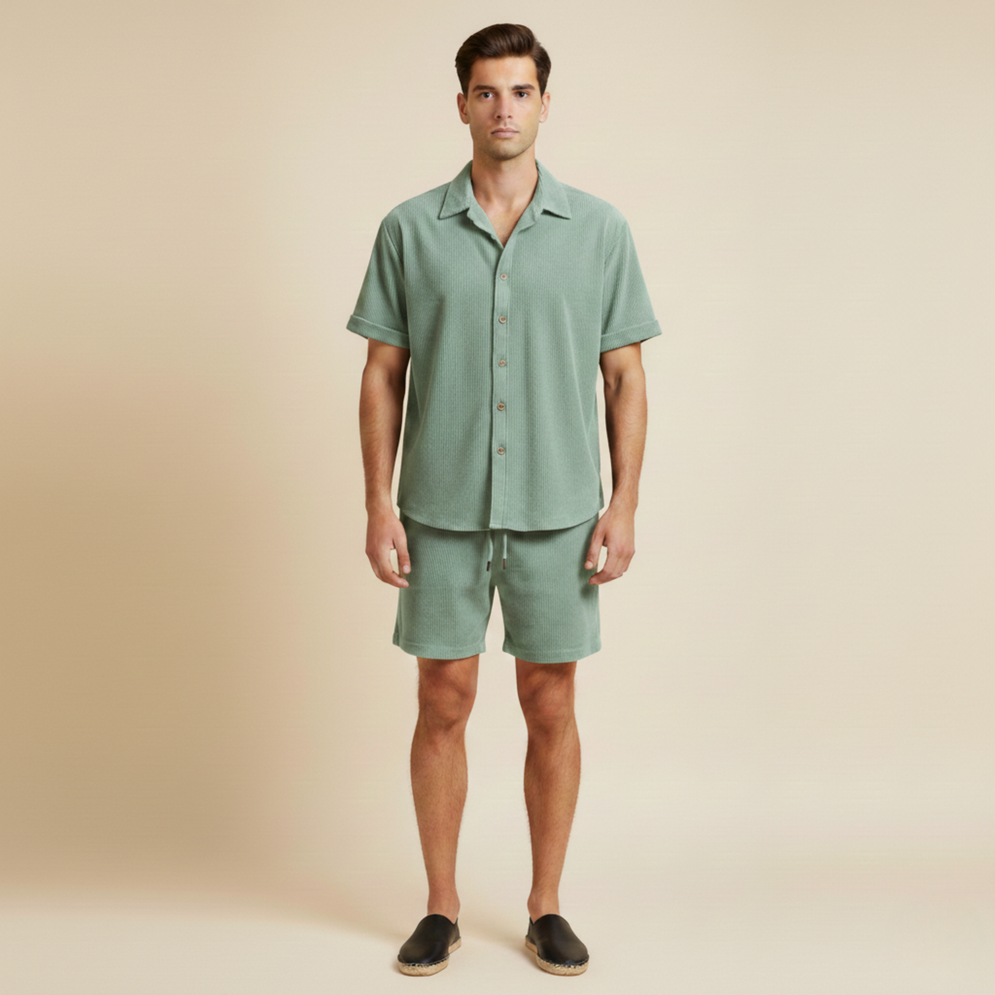 Herren Zweiteiliges Set Kurzarmhemd und kurze Hose-Shirts for men-Alpenkind