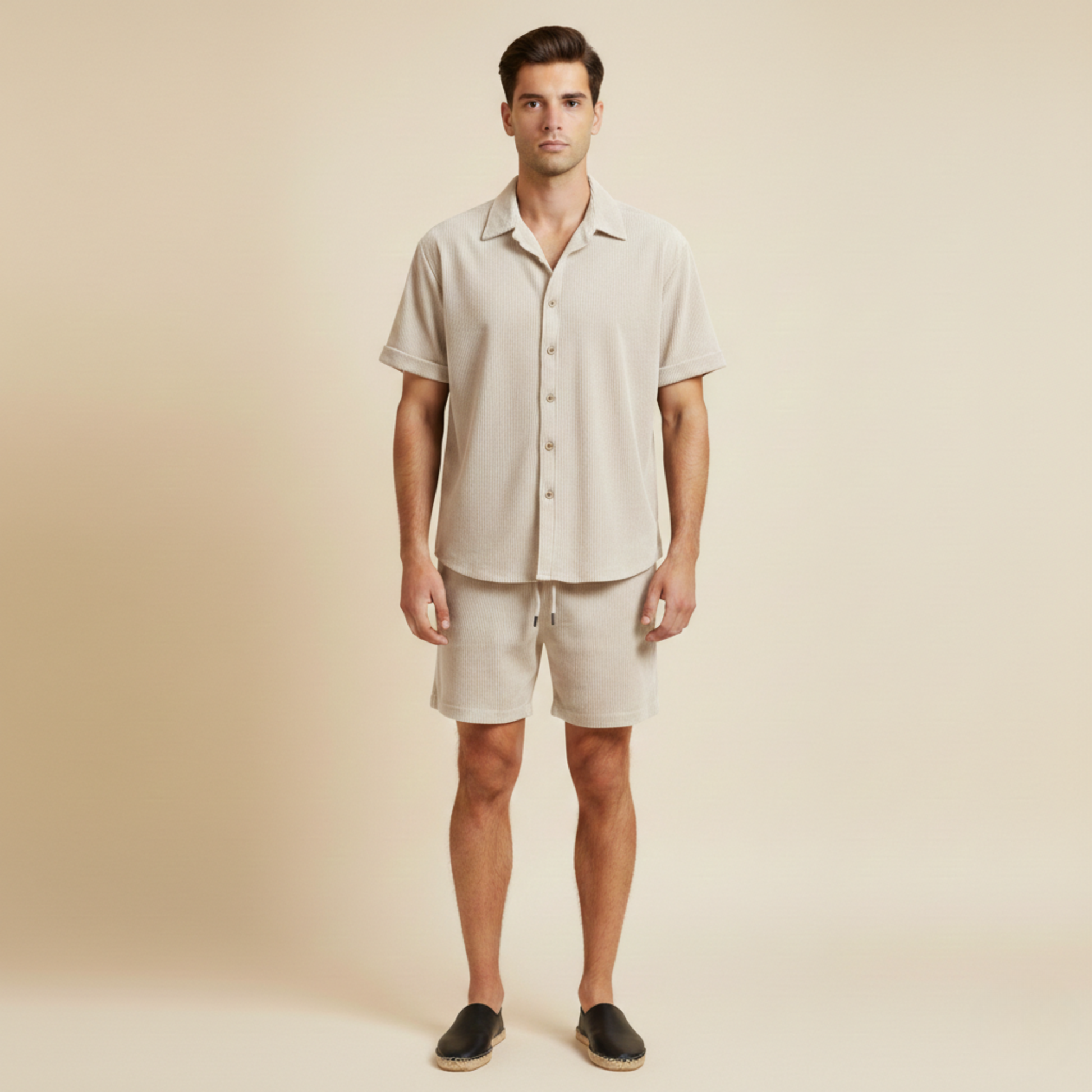 Herren Zweiteiliges Set Kurzarmhemd und kurze Hose-Shirts for men-Alpenkind