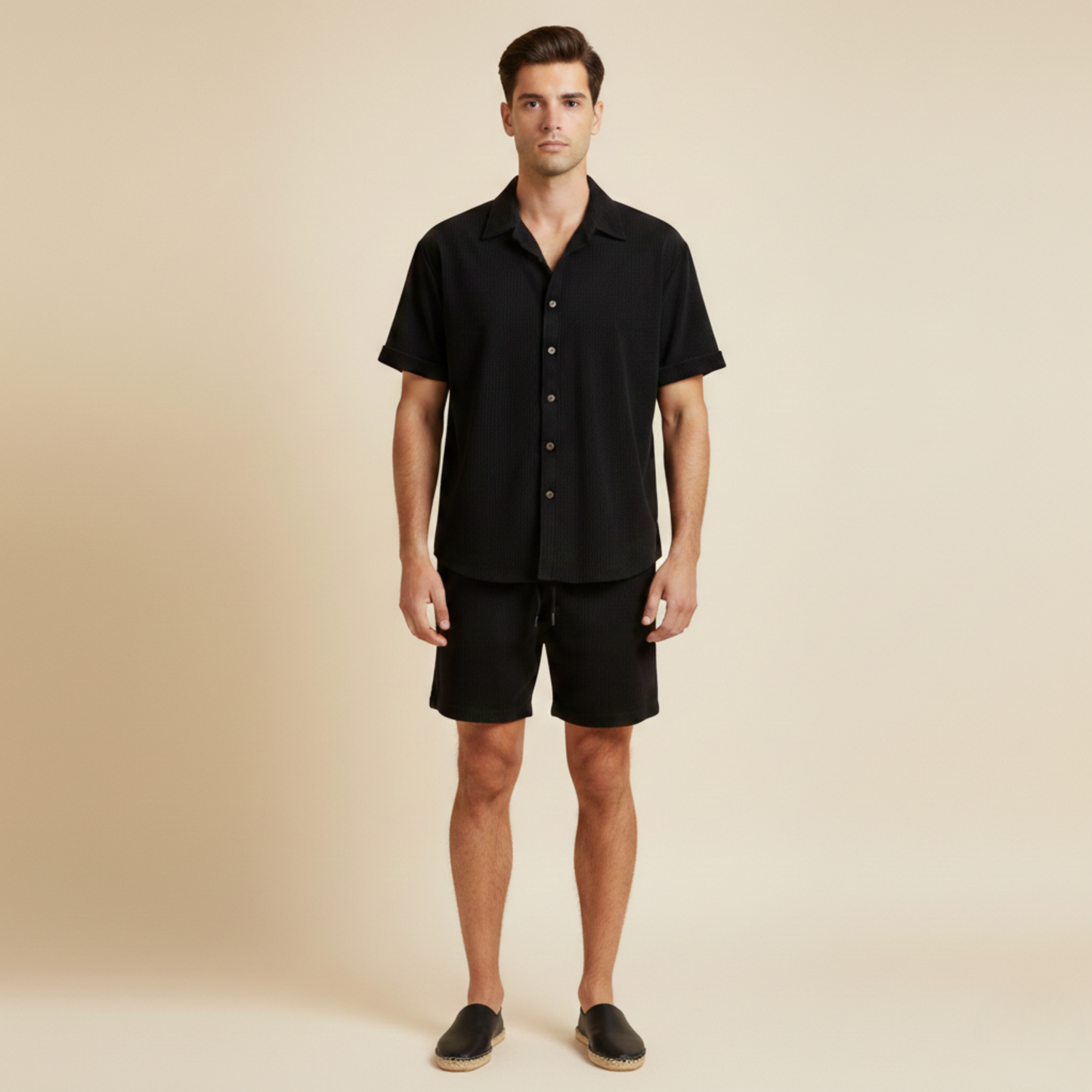 Herren Zweiteiliges Set Kurzarmhemd und kurze Hose-Shirts for men-Alpenkind