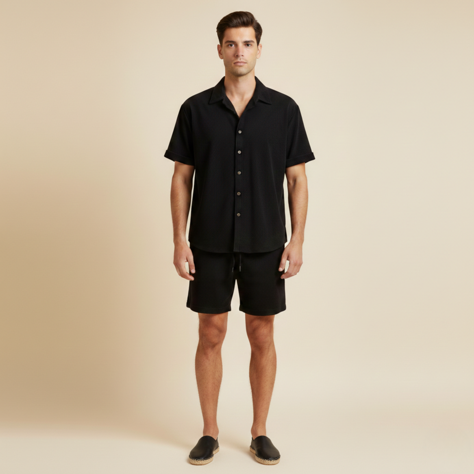Herren Zweiteiliges Set Kurzarmhemd und kurze Hose-Shirts for men-Alpenkind