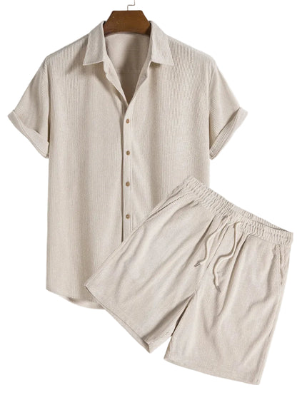 Herren Zweiteiliges Set Kurzarmhemd und kurze Hose-Shirts for men-Alpenkind