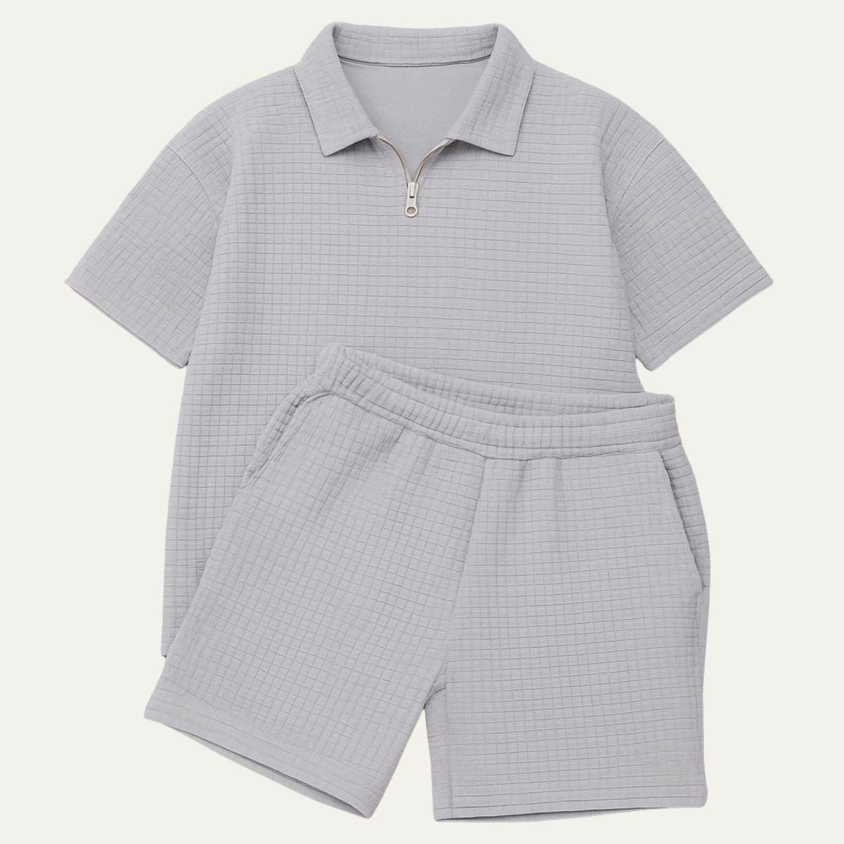 Herren Zweiteiliges Set mit Kurzarmshirt und Shorts mit Struktur-Shirts for men-Alpenkind