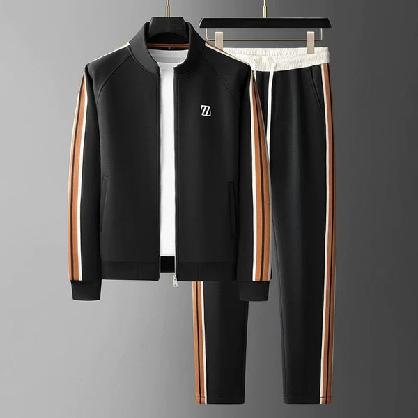 Herren Zweiteiliges Trainingsanzug-Set mit Reißverschlussjacke und Hose mit Elastikbund-Shirts for men-Alpenkind