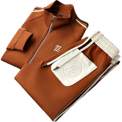 Herren Zweiteiliges Trainingsanzug-Set mit Reißverschlussjacke und Hose mit Elastikbund