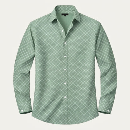 Herrenhemd mit geometrischem Muster und langen Ärmeln-Shirts for men-Alpenkind
