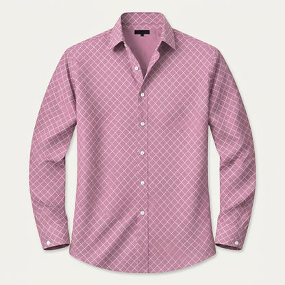 Herrenhemd mit geometrischem Muster und langen Ärmeln-Shirts for men-Alpenkind