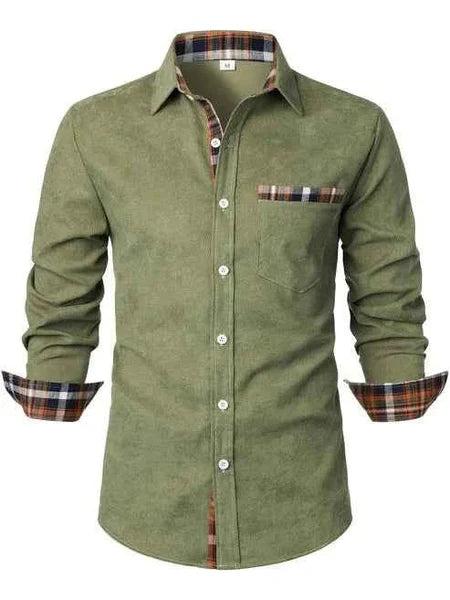 Herrenhemd mit Knopfleiste und langen Ärmeln-Shirts for men-Alpenkind